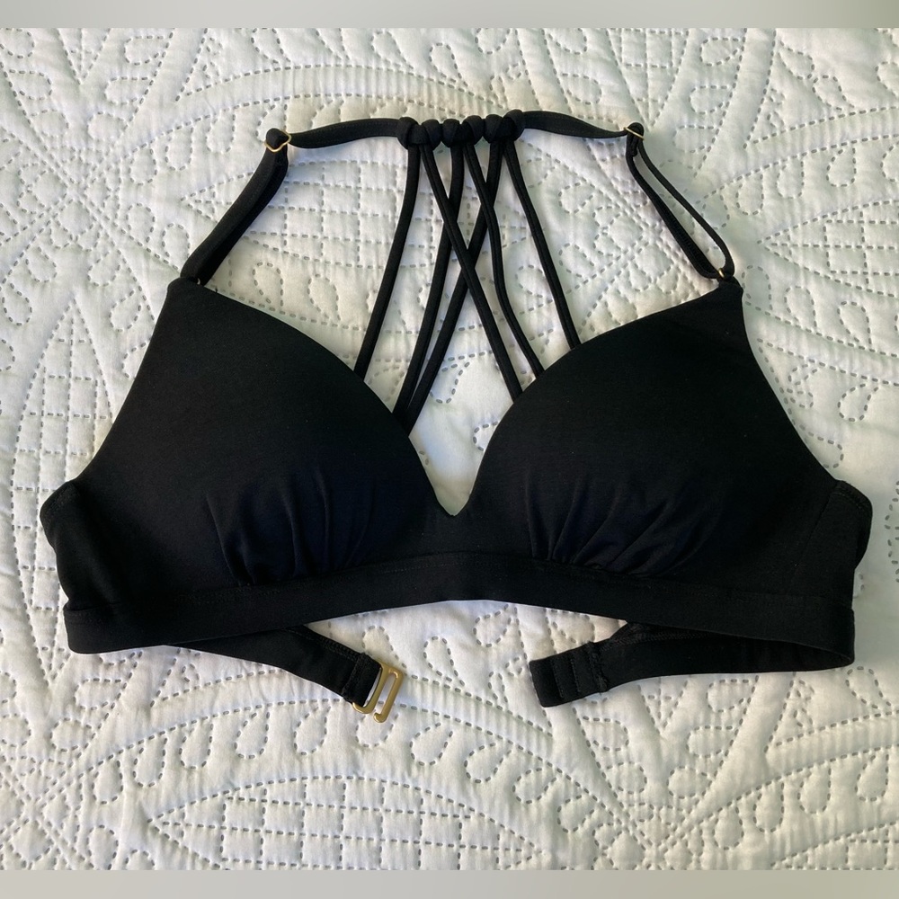 Athleta Black Strappy Women's Bikini Cup Suit Top XS